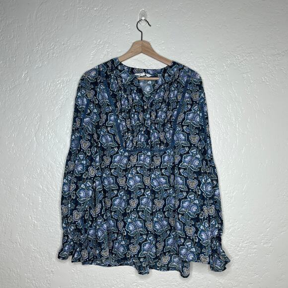 Linda Anderson Women's Floral Chiffon Blouse Cutout Detail Size XXL - Picture 2 of 7